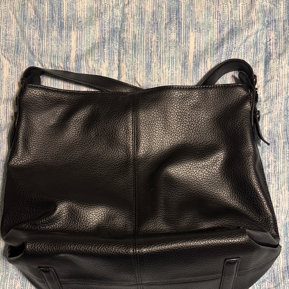 Steve Madden Black Textured Leather Bag